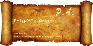 Polyák Anett névjegykártya